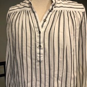 Lucky Brand Women’s 3/4 Sleeve Size Small White with Black Stripes